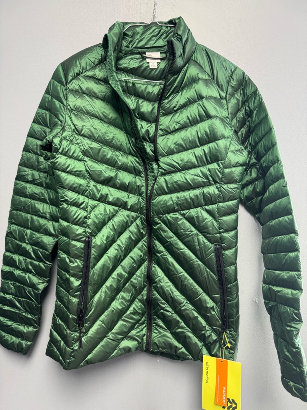 Lightweight Packable Green Puffer Jacket women’s XS